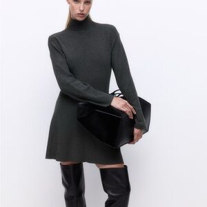 H&M Dark Gray Turtleneck Dress
